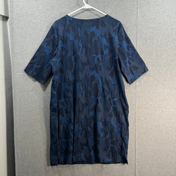 Women with Control Prime Stretch Denim 2 Shift Print Dress Denim Camo, LP - Picture 2 of 13